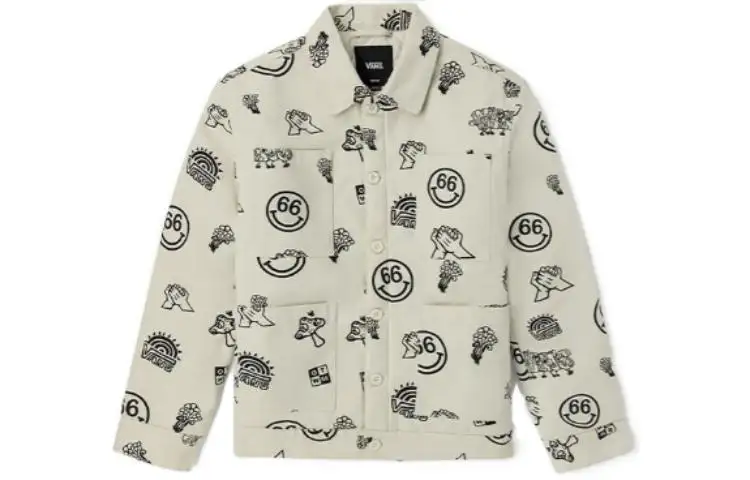 Vans Jackets Men's Ecru V Neck Thin Workwear
