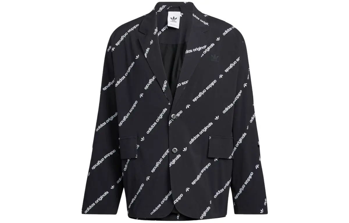 Adidas Originals Business Suits Unisex Black Suit Collar Moderate Business Suit