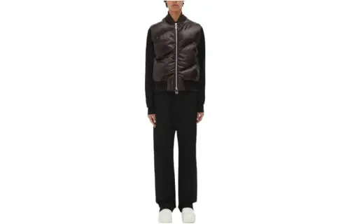 Bottega Veneta Down Vests Men's Black Baseball Collar Moderate Other