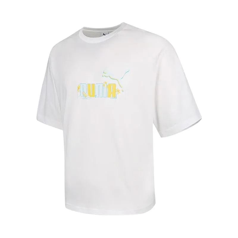 PUMA Graphic T Shirt Unisex White 02