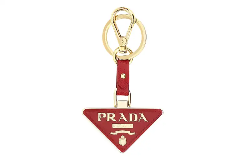 PRADA Triangle Logo Keyring