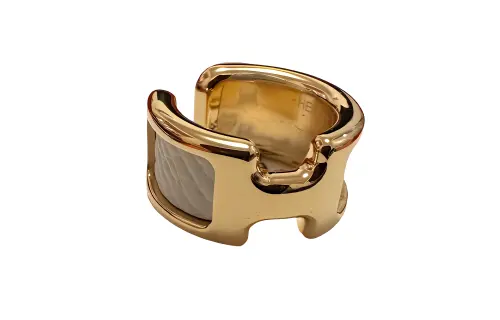 HERMES Olympe Clip On Earrings Unisex Gold