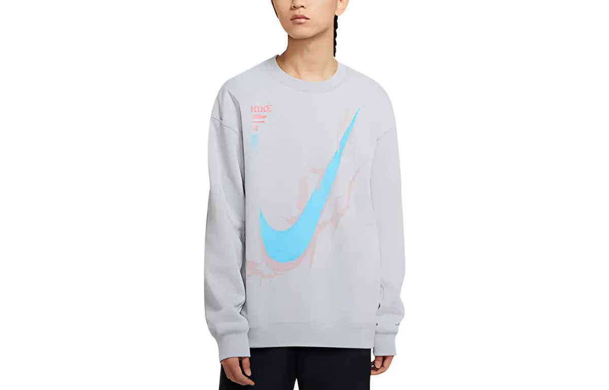 Nike Sweatshirts Men's Gray Crew Neck Moderate Regular
