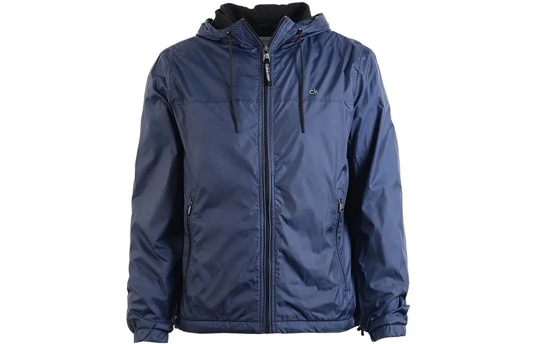 Calvin Klein Jackets Men's Marine Blue Hooded Moderate Other