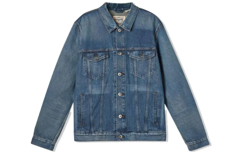 Levi's Denim Jackets Men's Blue Lapel Moderate Straight Fit