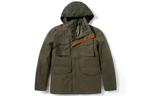 Timberland Windbreaker Jackets Men's Army Green Hooded Thickened