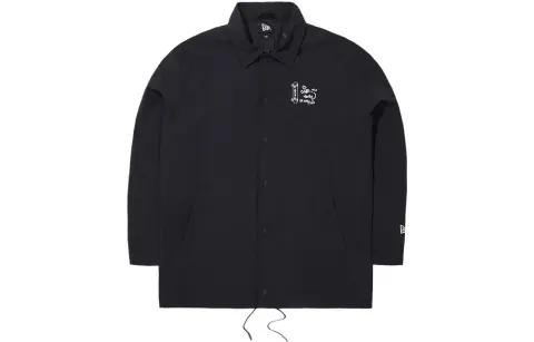 New Era Jackets Unisex Black Lapel Moderate Other