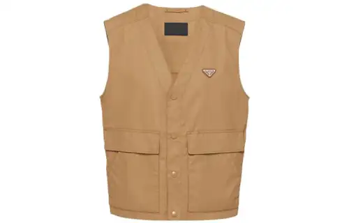 PRADA Vests Men's Tobacco V Neck Moderate Workwear