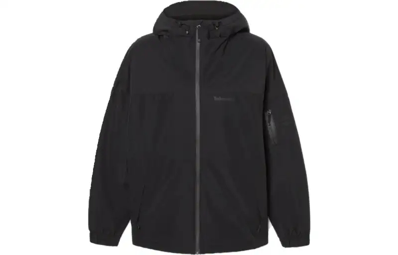 Timberland Windbreaker Jackets Men's Black Hooded Moderate
