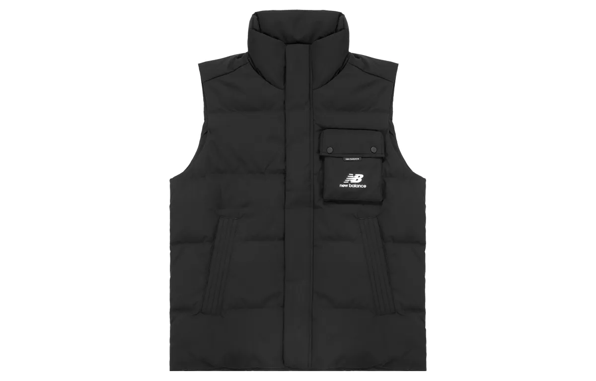 New Balance Down Vests Unisex Black Stand Collar Moderate Other