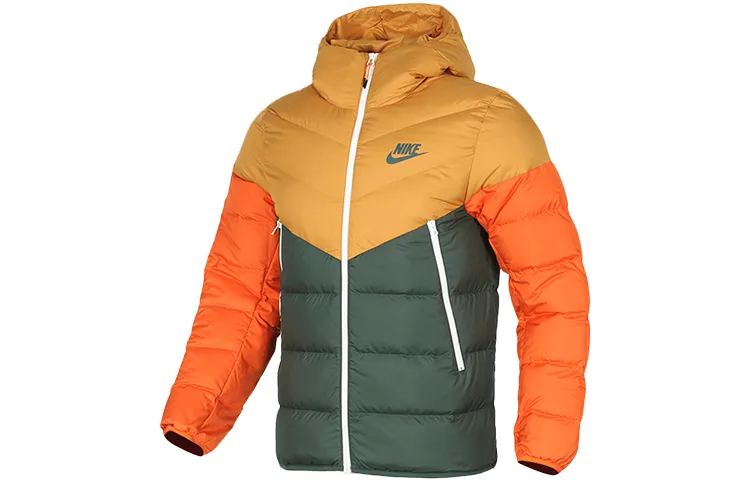 Nike Down Jackets Men's Orange Green Multicolor Hooded Moderate Other