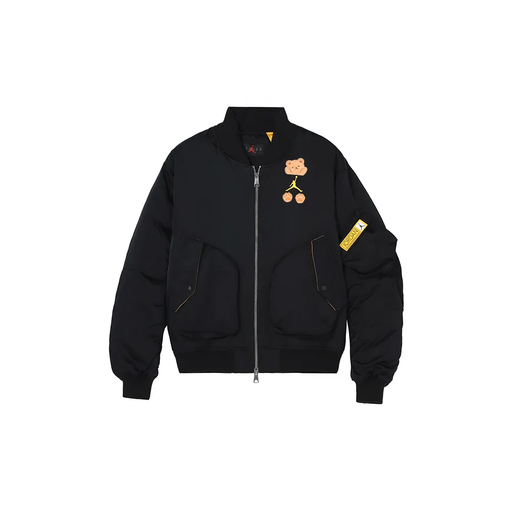 Jordan Jackets Men's Black Baseball Collar Moderate Straight Fit