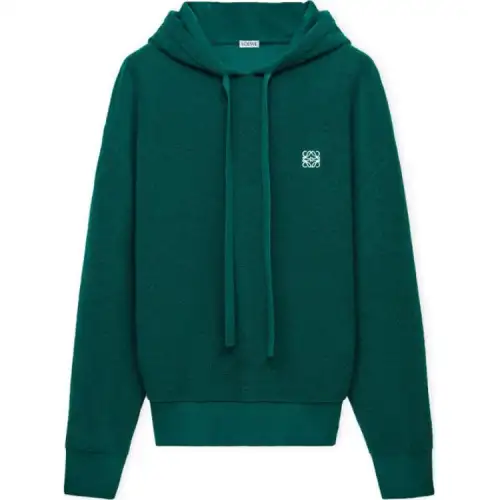 LOEWE Sweatshirts Men's Green Hooded Moderate Regular