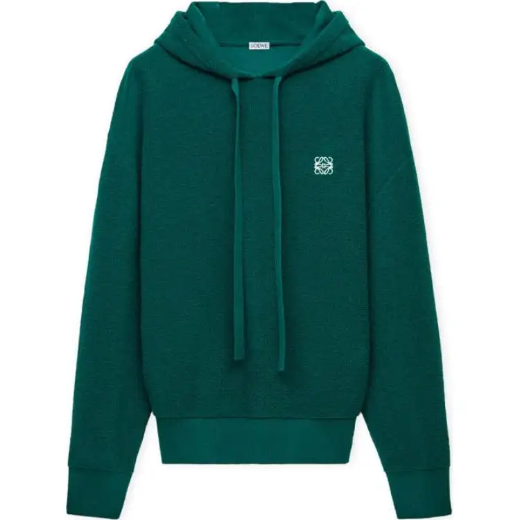 LOEWE Sweatshirts Men's Green Hooded Moderate Regular
