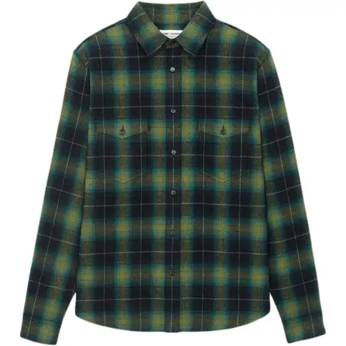 SAINT LAURENT Oversized Flannel Shirt