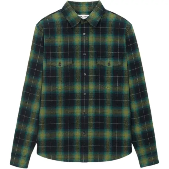 SAINT LAURENT Oversized Flannel Shirt