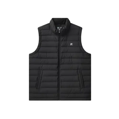 FILA Vests Men's Jet Black BK Stand Collar Thickened Other
