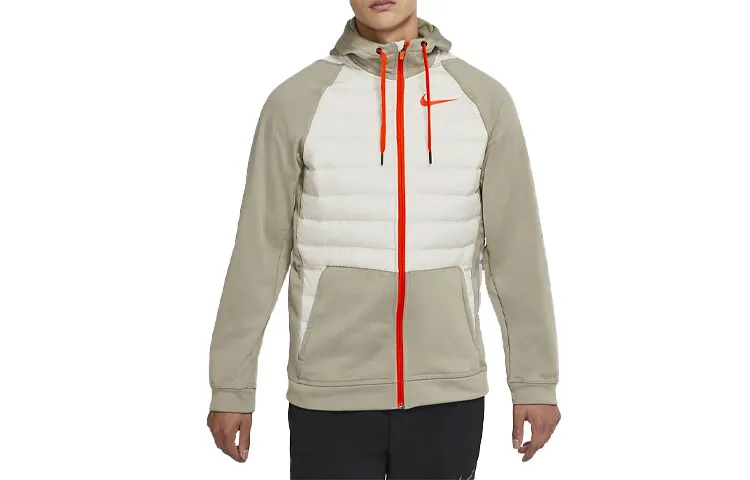 Nike Puffer Jackets Men's Mysterious Stone Color Hooded Moderate