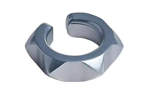 HERMES Aluminum Alloy, Metal Clip On Earrings Women's Blue