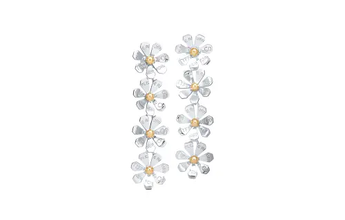 TIFFANY & CO. Sterling Silver 18 Gold Earrings Women's Silver