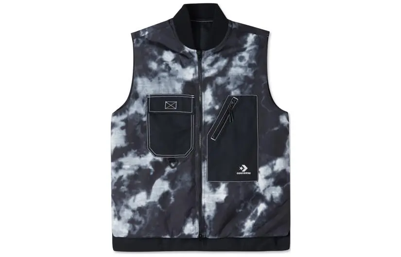 Converse Vests Men's Black V-neck Moderate Straight Fit