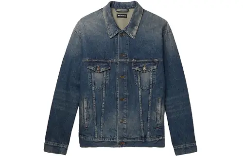 Balenciaga Denim Jacket Regular Fit Men's Denim Blue