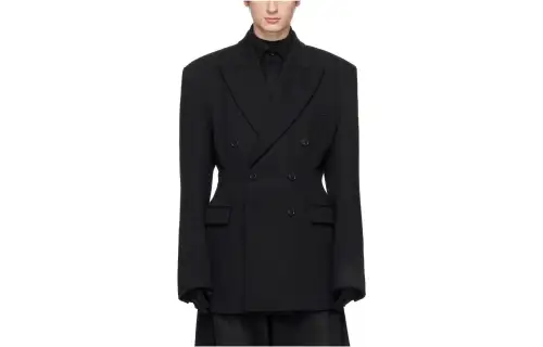 Vetements Business Suits Men's Black Suit Collar Moderate Business Suit