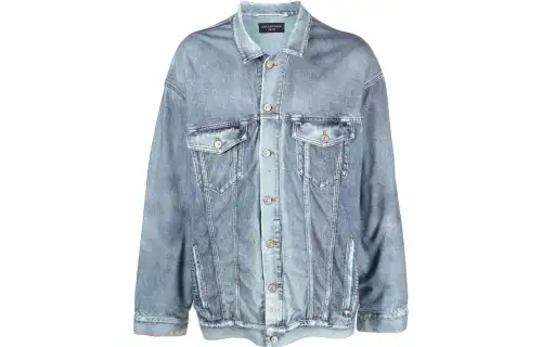 【Best of: PromotionsPrevious Season】trompe l'oeil-print denim jacket