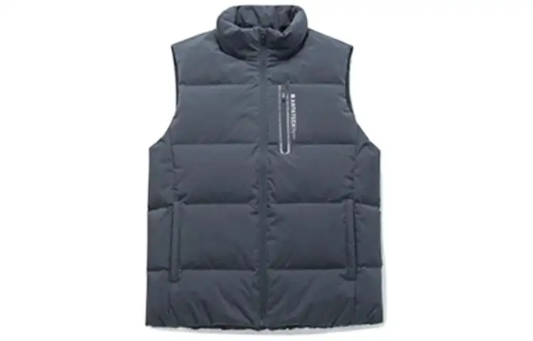 ANTA Vests Men's Gray Stand Collar Thickened Other