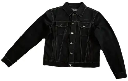 OFF WHITE Denim Jacket Regular Fit Men's Black