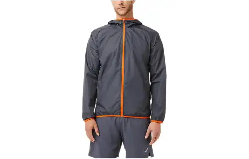 ASICS Jackets Men's Gray Hooded Moderate Other