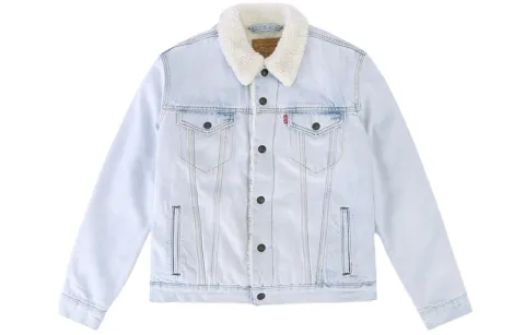 Levi's Fleece Lined Casual Denim Jacket Men's Light Blue