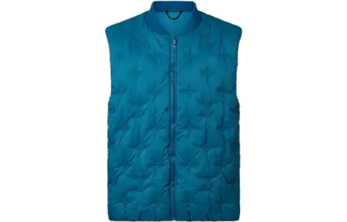 LOUIS VUITTON Vests Men's Blue Baseball Collar Moderate Other