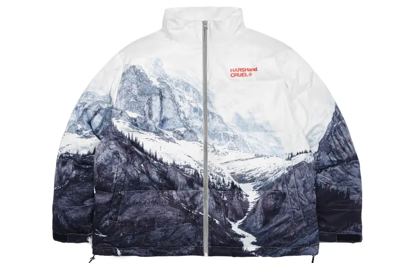 HARSH AND CRUEL Puffer Jackets Unisex Stand Collar Thickened Padded Puffer Jacket