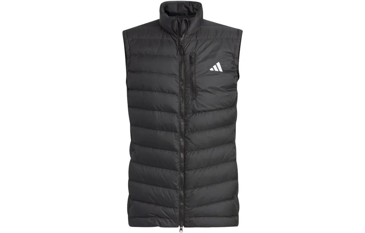 Adidas Down Vests Men's Black Stand Collar Moderate
