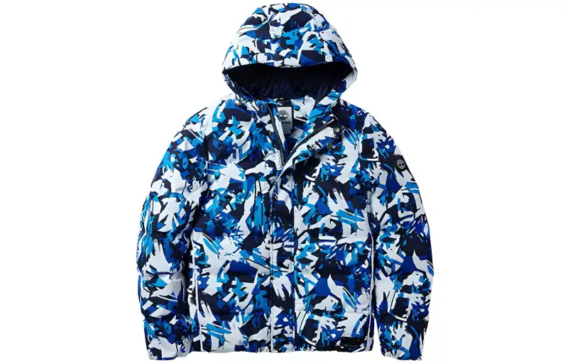 Timberland Down Jacket Men's Camouflage Blue