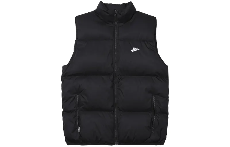 Nike Club Vests Men's Black Stand Collar Moderate Other