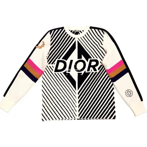 DIOR Knitwear Men's White Crew Neck Moderate Straight Fit