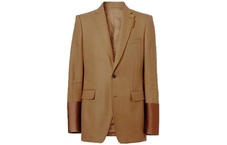 Burberry Business Suits Men's Brown Suit Collar Moderate Business Suit