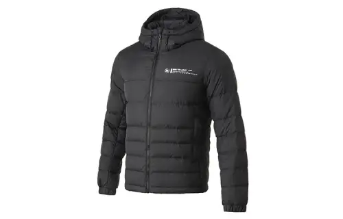 Li Ning Sports Life Collection Down Jackets Men's Black Hooded Moderate