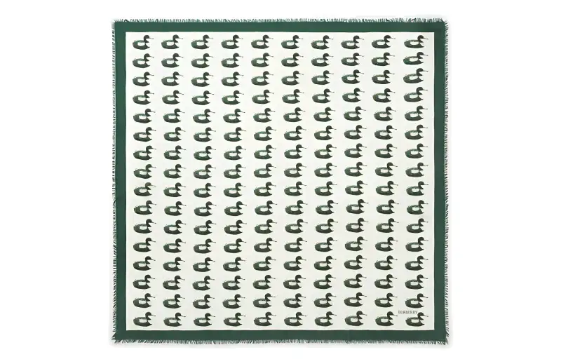 【Previous Season】duck-print cashmere scarf