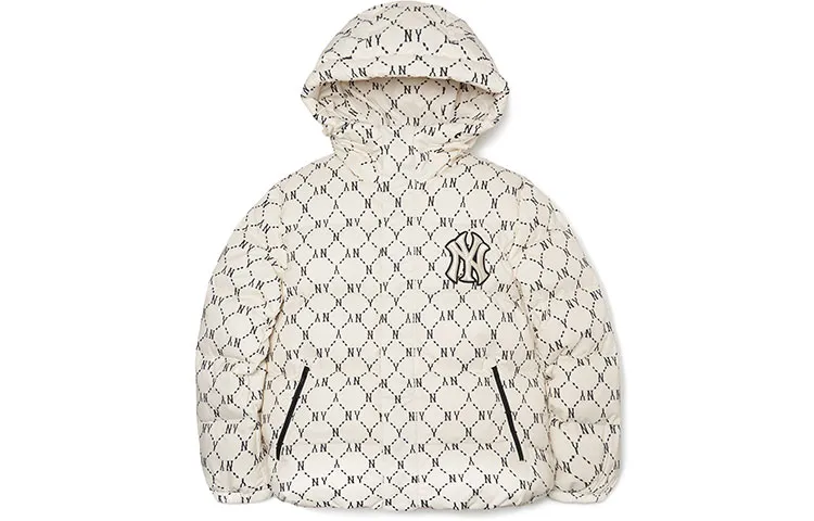 MLB New York Yankees Down Jackets Unisex White Hooded (Non-detachable) Moderate