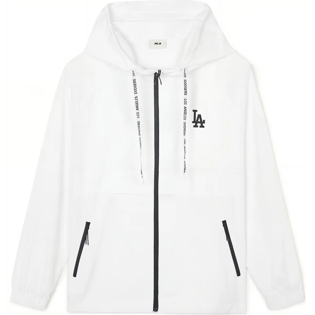 MLB Los Angeles Dodgers Jackets Unisex White Hooded (Non-detachable) Moderate