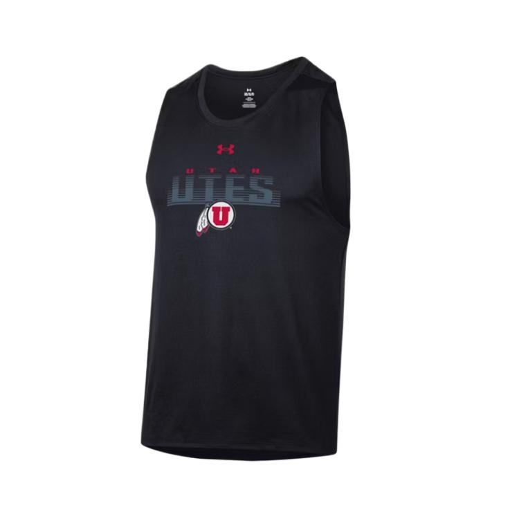 Under Armour TechCollegiate Tank Top Men's Black 005