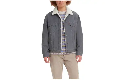 Levis Jackets Men's Gray Lapel Moderate Other