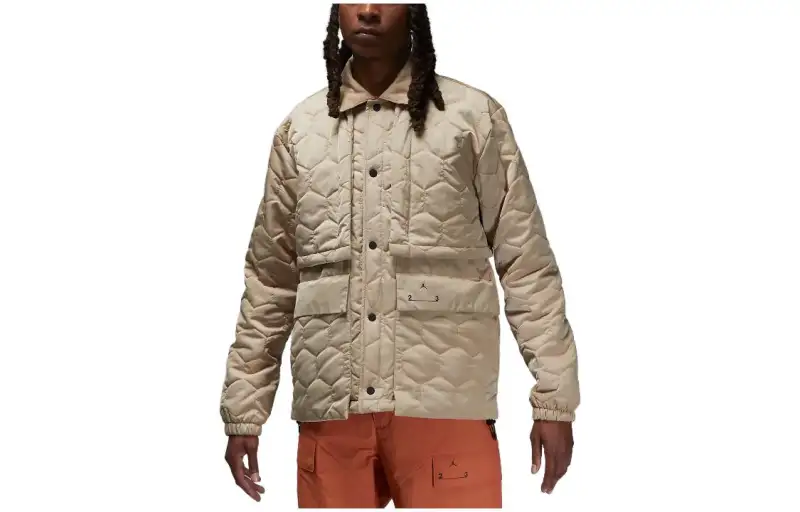 Jordan Jackets Men's Khaki Stand Collar Moderate Other