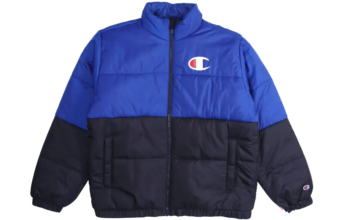 Champion Minimalist Style Patchwork Fleece Lined Zippers Puffer Jacket US Version, Winter Unisex