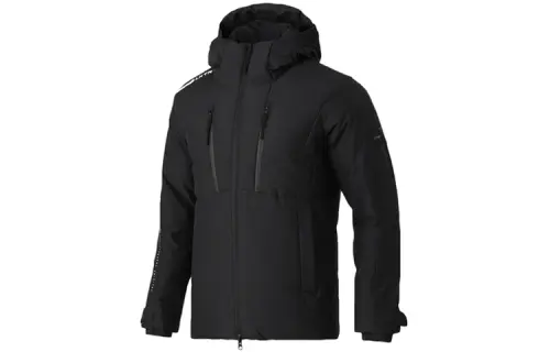 Li Ning Down Jackets Men's New Standard Black Hooded Thickened