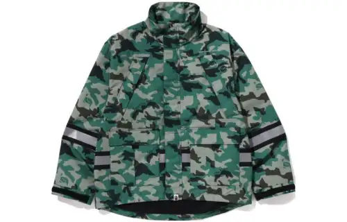 A BATHING APE Jackets Men's Green Stand Collar Moderate Other
