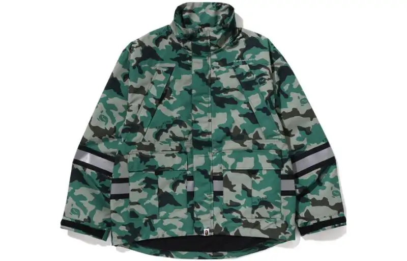 A BATHING APE Jackets Men's Green Stand Collar Moderate Other